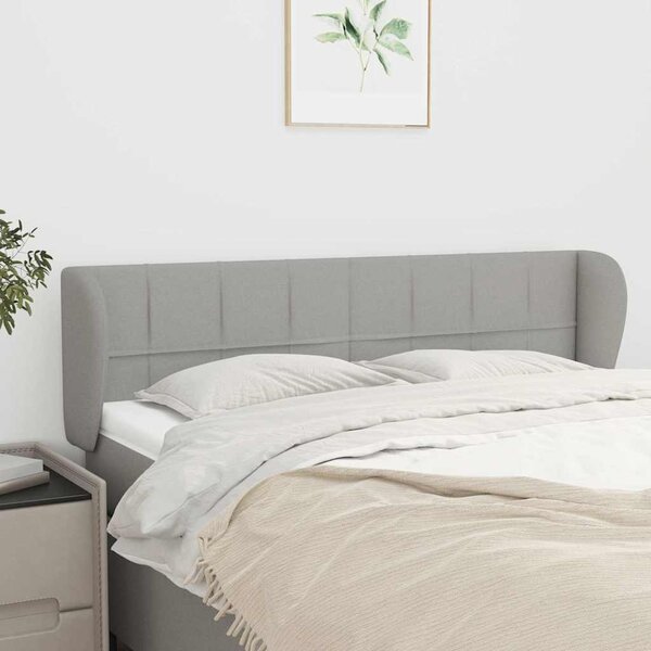 Čelo postele typu ušák světle šedé 147x23x78/88 cm textil 3117142