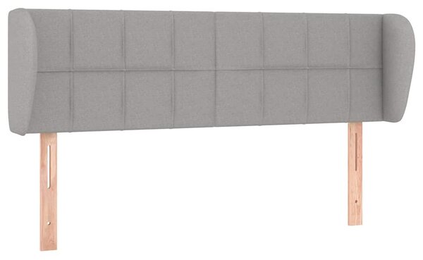 Čelo postele typu ušák světle šedé 147x23x78/88 cm textil 3117142