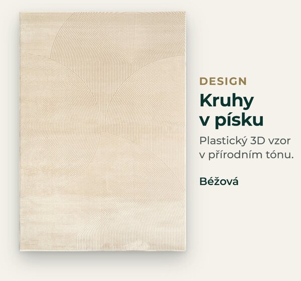 Angel Carpet, Kusový koberec Zafiro 25 Beige, 60x110, béžová, kancelář