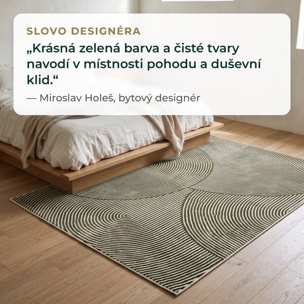 Angel Carpet, Kusový koberec Zafiro 25 Green, 80x150, zelená, kancelář