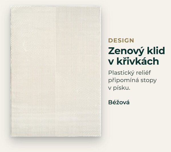 Angel Carpet, Kusový koberec Zafiro 19 Beige, 80x150, béžová, kancelář
