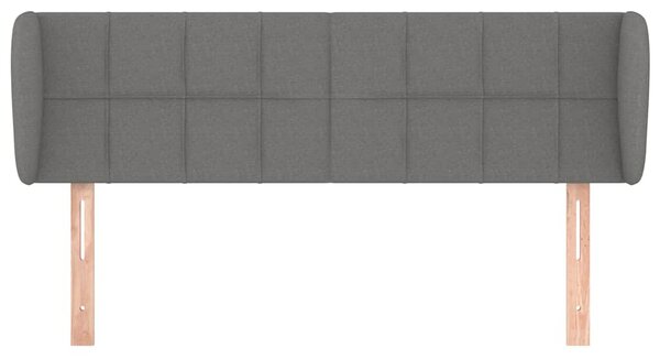 Čelo postele typu ušák tmavě šedé 147x23x78/88 cm textil 3117143