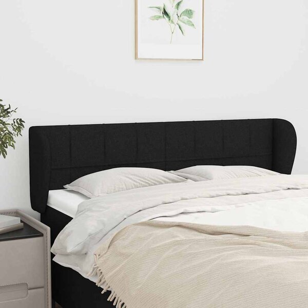 Čelo postele typu ušák černé 147x23x78/88 cm textil 3117144