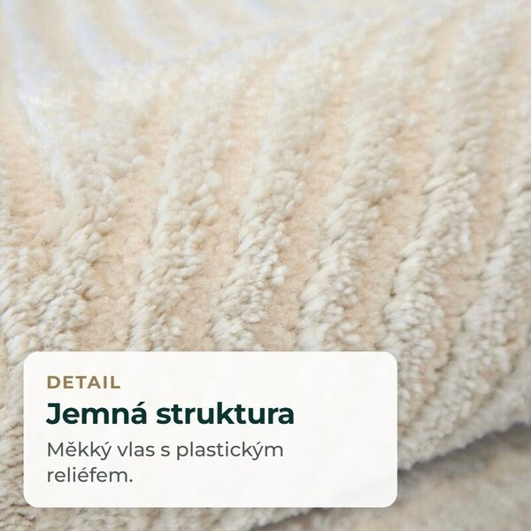 Angel Carpet, Kusový koberec Zafiro 25 Beige, 60x110, béžová, kancelář