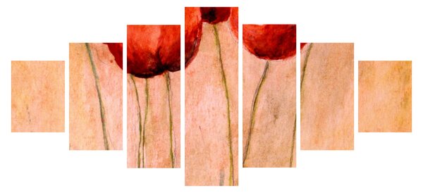 Obraz - Červené tulipány (210x100 cm)