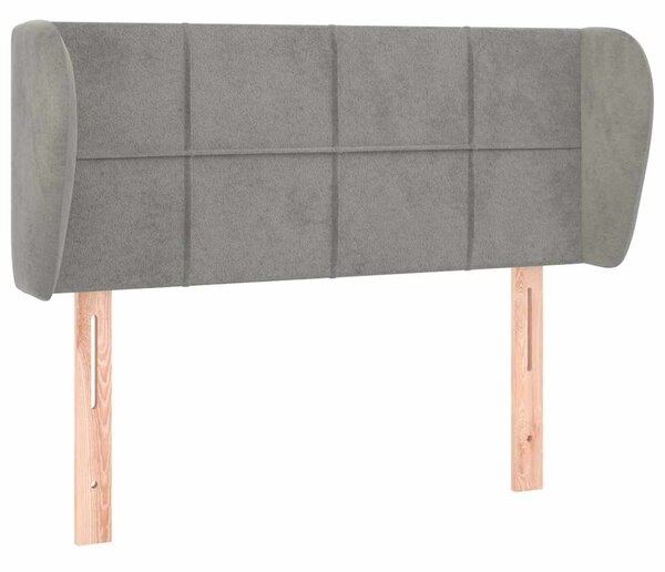 Čelo postele typu ušák světle šedé 83x23x78/88 cm samet 3117174