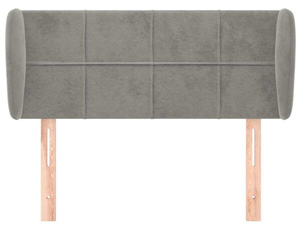 Čelo postele typu ušák světle šedé 83x23x78/88 cm samet 3117174