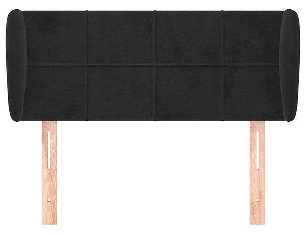 Čelo postele typu ušák černé 83x23x78/88 cm samet 3117176