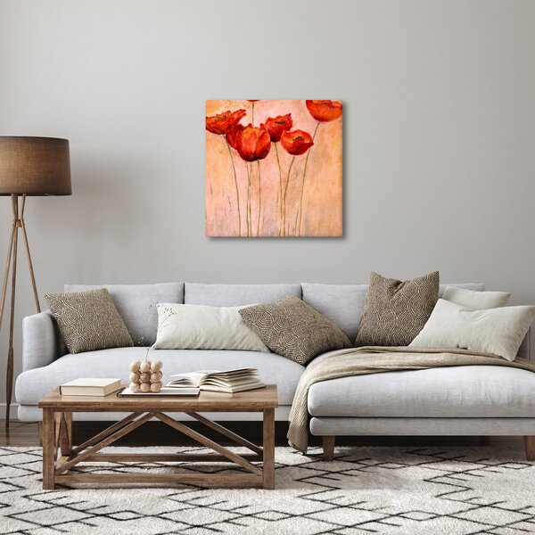 Obraz - Červené tulipány (30x30 cm)