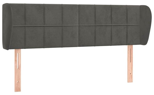 Čelo postele typu ušák tmavě šedé 147x23x78/88 cm samet 3117193