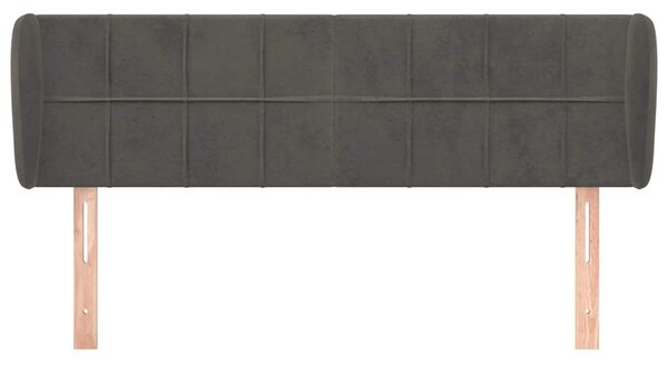Čelo postele typu ušák tmavě šedé 147x23x78/88 cm samet 3117193