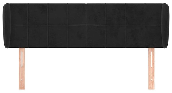 Čelo postele typu ušák černé 147x23x78/88 cm samet 3117194