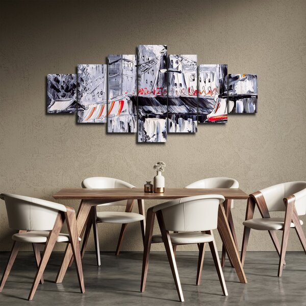 Obraz - Ulice v Paříži, olejomalba (210x100 cm)
