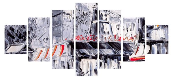 Obraz - Ulice v Paříži, olejomalba (210x100 cm)