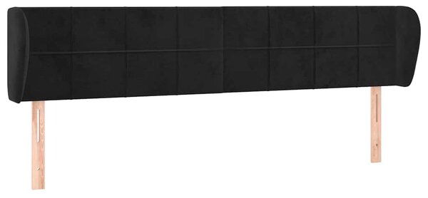 Čelo postele typu ušák černé 183x23x78/88 cm samet 3117206