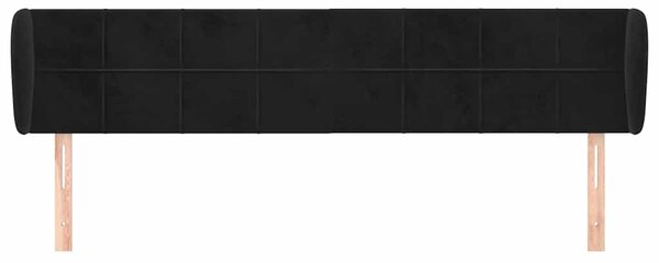 Čelo postele typu ušák černé 183x23x78/88 cm samet 3117206