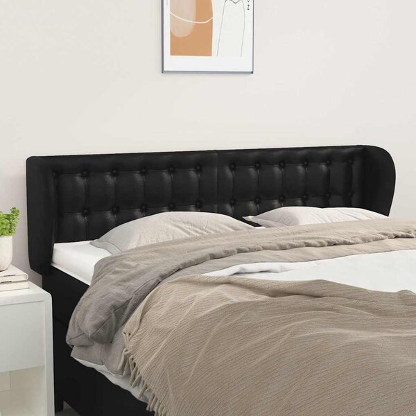 Čelo postele typu ušák černé 147x23x78/88 cm umělá kůže 3117234