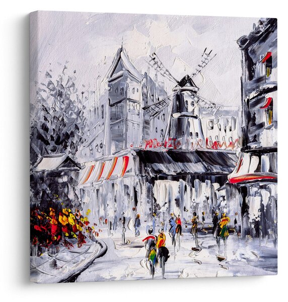 Obraz - Ulice v Paříži, olejomalba (30x30 cm)