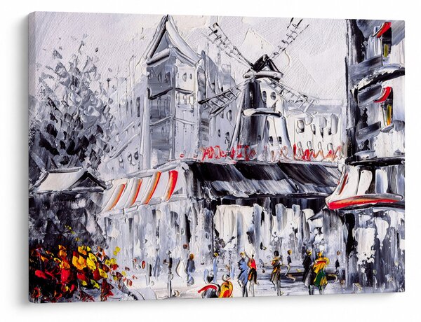 Obraz - Ulice v Paříži, olejomalba (70x50 cm)