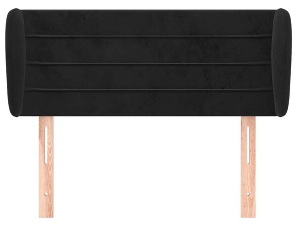 Čelo postele typu ušák černé 83x23x78/88 cm samet 3117316