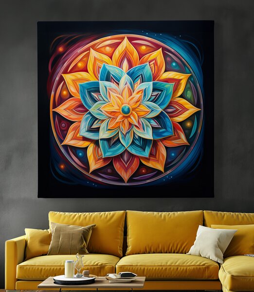 Obraz na plátně - Mandala Harmonie FeelHappy.cz Vyberte rozměr (Šířka/Výška): 40 x 40 cm