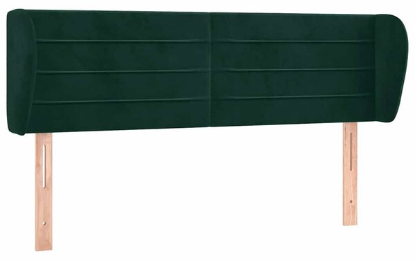 Čelo postele typu ušák tmavě zelené 147x23x78/88 cm samet 3117335