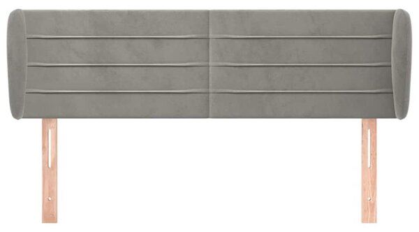 Čelo postele typu ušák světle šedé 147x23x78/88 cm samet 3117332