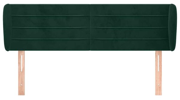 Čelo postele typu ušák tmavě zelené 147x23x78/88 cm samet 3117335