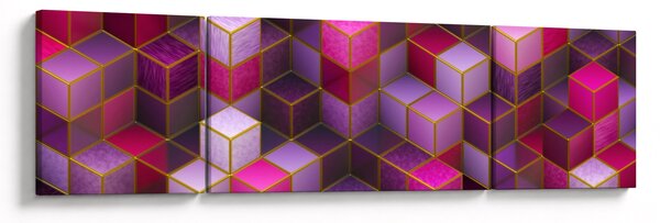 Obraz fialových kostek (170x50 cm)