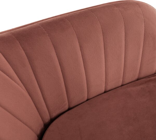 KONDELA Designové křeslo, růžovohnědou Velvet látka, ZIRKON