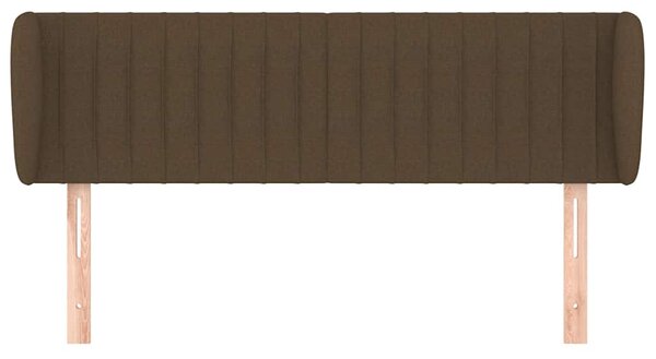 Čelo postele typu ušák tmavě hnědé 147x23x78/88 cm textil 3117383