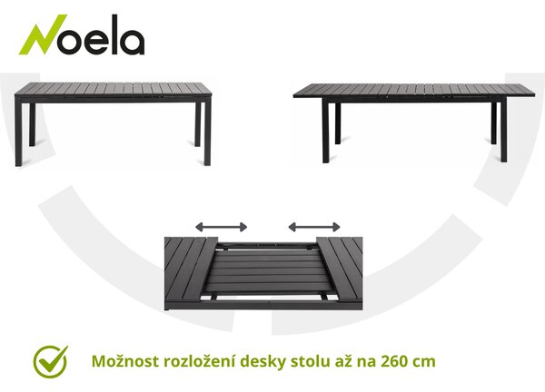 Noela Zahradní jídelní set Grande Lungo + 8x židle Rikke