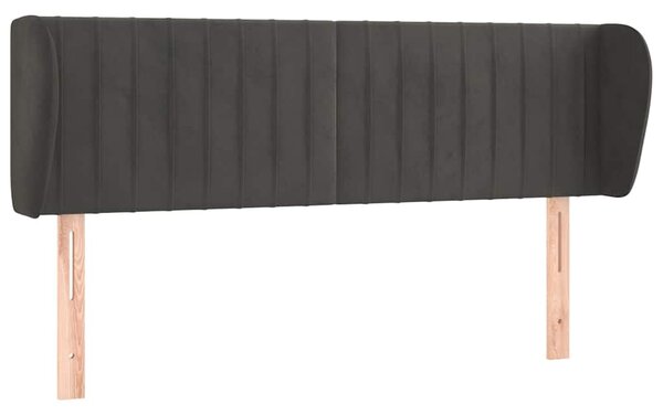 Čelo postele typu ušák tmavě šedé 147x23x78/88 cm samet 3117431