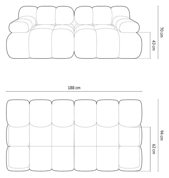 Béžová modulární pohovka z textilie bouclé 188 cm Bellis – Micadoni Home