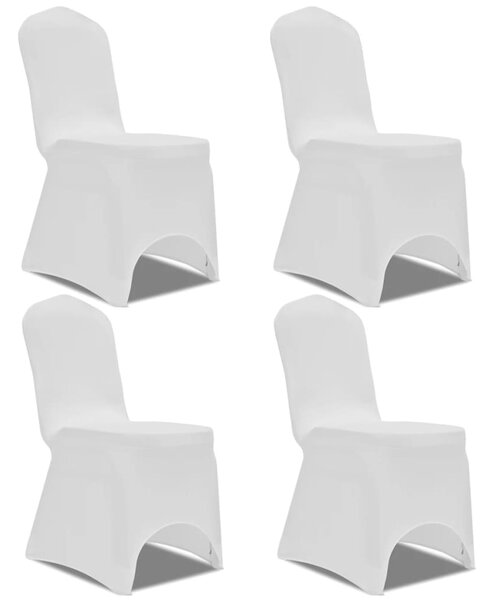 Strečové potahy na židle 4 ks bílé