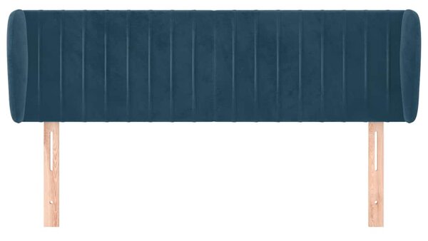 Čelo postele typu ušák tmavě modré 147x23x78/88 cm samet 3117434