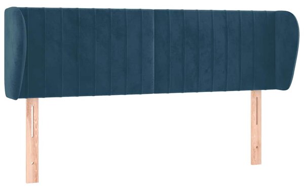 Čelo postele typu ušák tmavě modré 147x23x78/88 cm samet 3117434