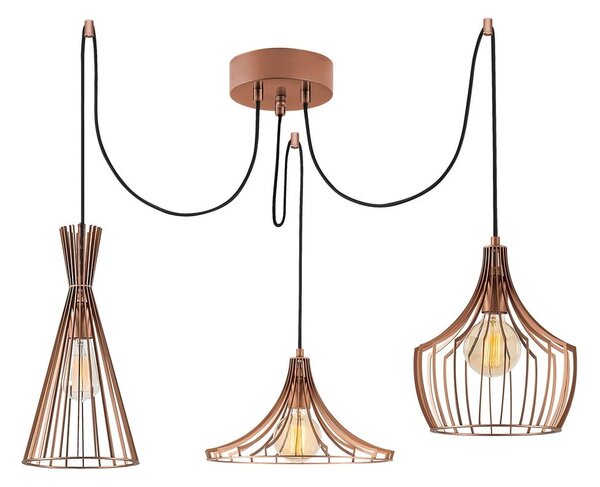 Závěsné svítidlo v měděné barvě s kovovým stínidlem Mezopotamya – Opviq lights