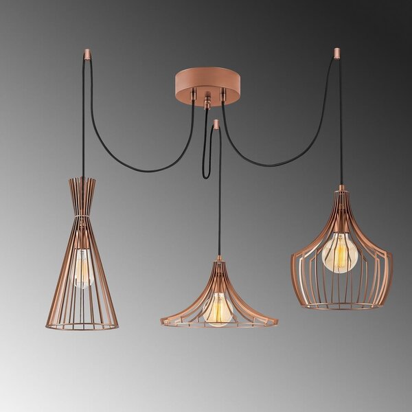 Závěsné svítidlo v měděné barvě s kovovým stínidlem Mezopotamya – Opviq lights