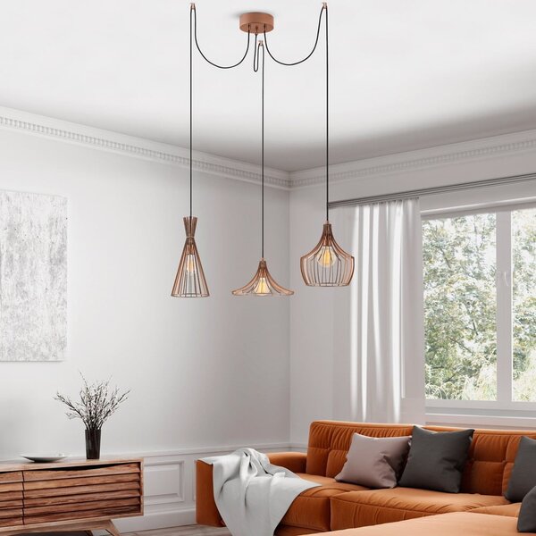 Závěsné svítidlo v měděné barvě s kovovým stínidlem Mezopotamya – Opviq lights