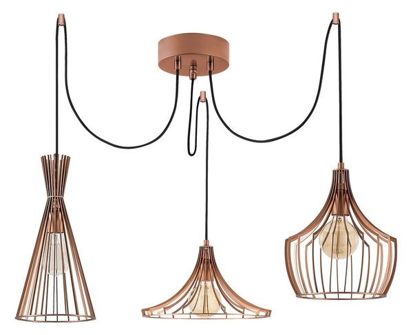 Závěsné svítidlo v měděné barvě s kovovým stínidlem Mezopotamya – Opviq lights