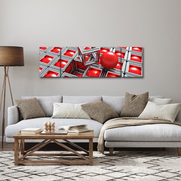 Obraz - 3D metalická abstrakce (170x50 cm)