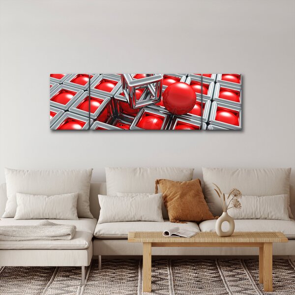 Obraz - 3D metalická abstrakce (170x50 cm)