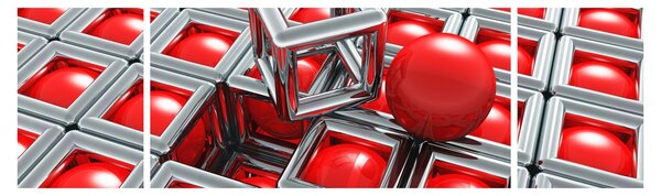 Obraz - 3D metalická abstrakce (170x50 cm)