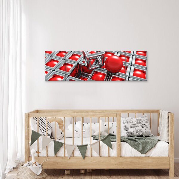 Obraz - 3D metalická abstrakce (170x50 cm)