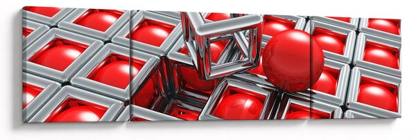Obraz - 3D metalická abstrakce (170x50 cm)