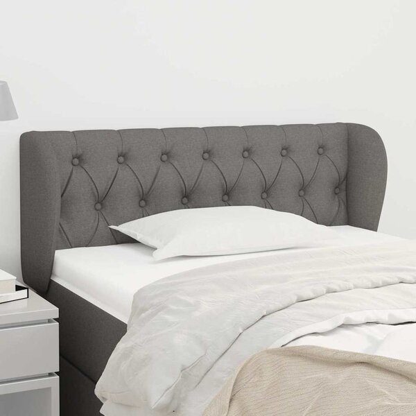 Čelo postele typu ušák tmavě šedé 103x23x78/88 cm textil 3117471