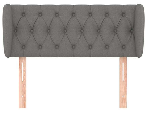 Čelo postele typu ušák tmavě šedé 103x23x78/88 cm textil 3117471