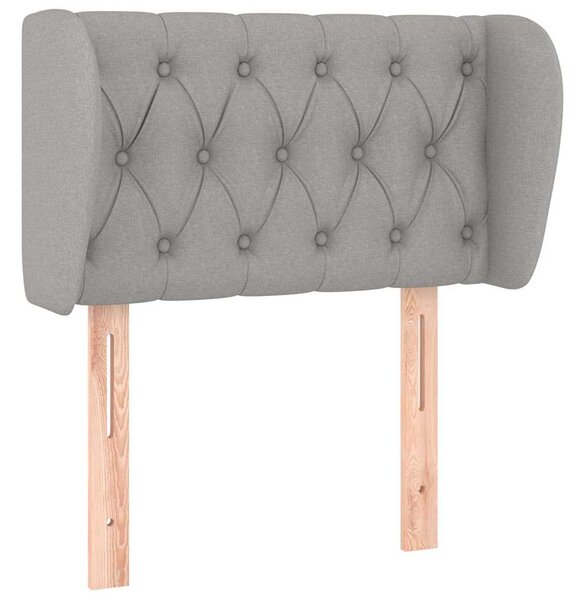 Čelo postele typu ušák světle šedé 83x23x78/88 cm textil 3117454
