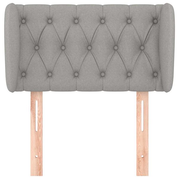 Čelo postele typu ušák světle šedé 83x23x78/88 cm textil 3117454
